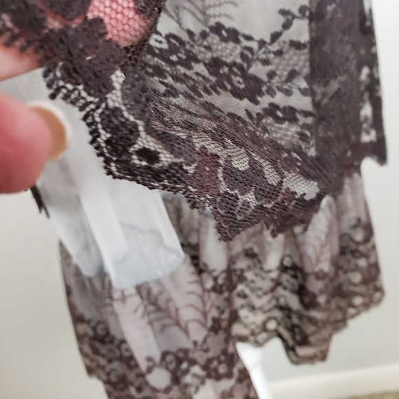 Vintage Van Roalte Radcliffe Lace Negligee Set Nightie and Robe S Black EUC - Picture 13 of 16